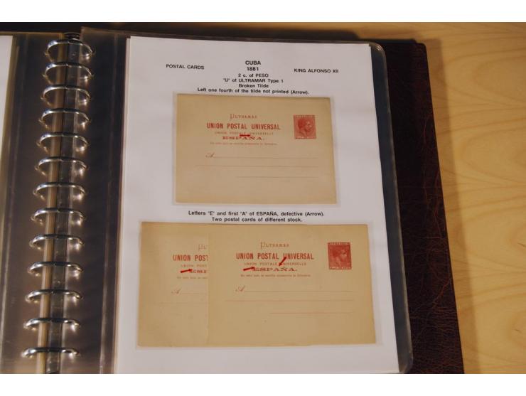 1878/98, spezialisierte Sammlung von ca. 150 ungebrauchten und 23 gebrauchten Ganzsachenkarten in 3 Alben, dabei interessante