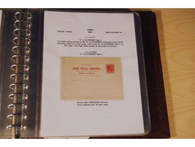 1878/98, spezialisierte Sammlung von ca. 150 ungebrauchten und 23 gebrauchten Ganzsachenkarten in 3 Alben, dabei interessante