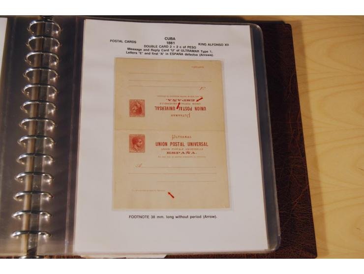 1878/98, spezialisierte Sammlung von ca. 150 ungebrauchten und 23 gebrauchten Ganzsachenkarten in 3 Alben, dabei interessante