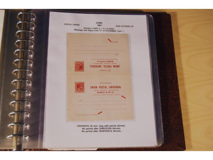 1878/98, spezialisierte Sammlung von ca. 150 ungebrauchten und 23 gebrauchten Ganzsachenkarten in 3 Alben, dabei interessante
