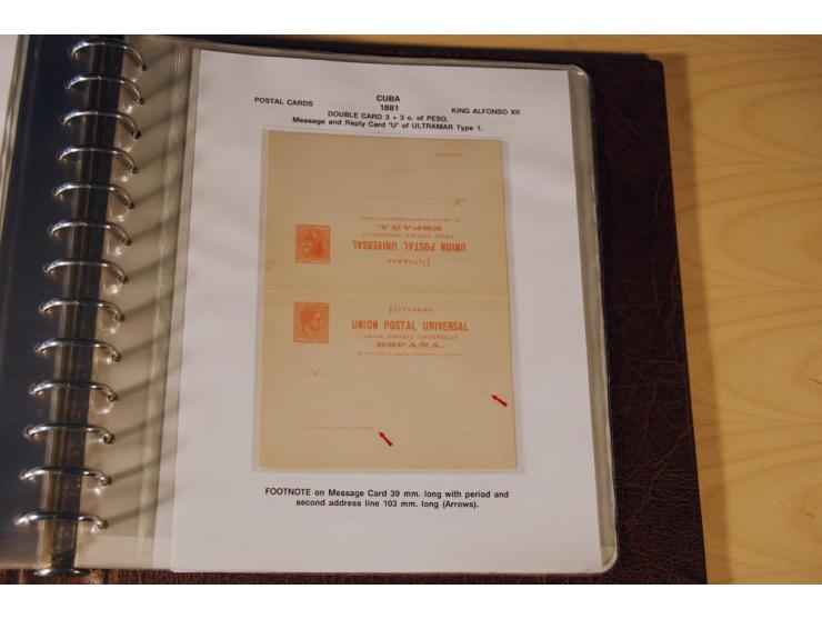 1878/98, spezialisierte Sammlung von ca. 150 ungebrauchten und 23 gebrauchten Ganzsachenkarten in 3 Alben, dabei interessante