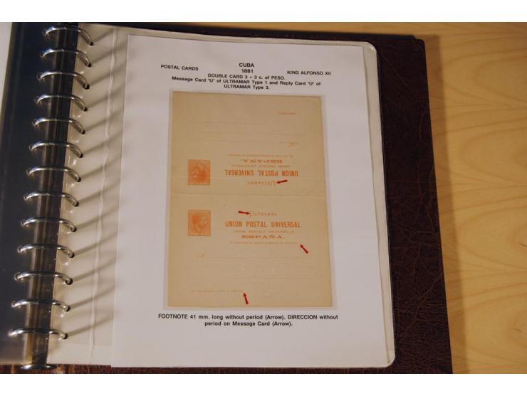 1878/98, spezialisierte Sammlung von ca. 150 ungebrauchten und 23 gebrauchten Ganzsachenkarten in 3 Alben, dabei interessante