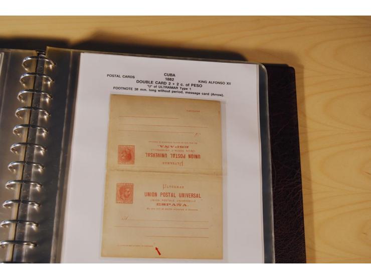 1878/98, spezialisierte Sammlung von ca. 150 ungebrauchten und 23 gebrauchten Ganzsachenkarten in 3 Alben, dabei interessante
