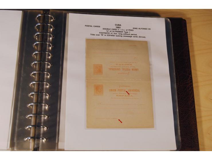 1878/98, spezialisierte Sammlung von ca. 150 ungebrauchten und 23 gebrauchten Ganzsachenkarten in 3 Alben, dabei interessante