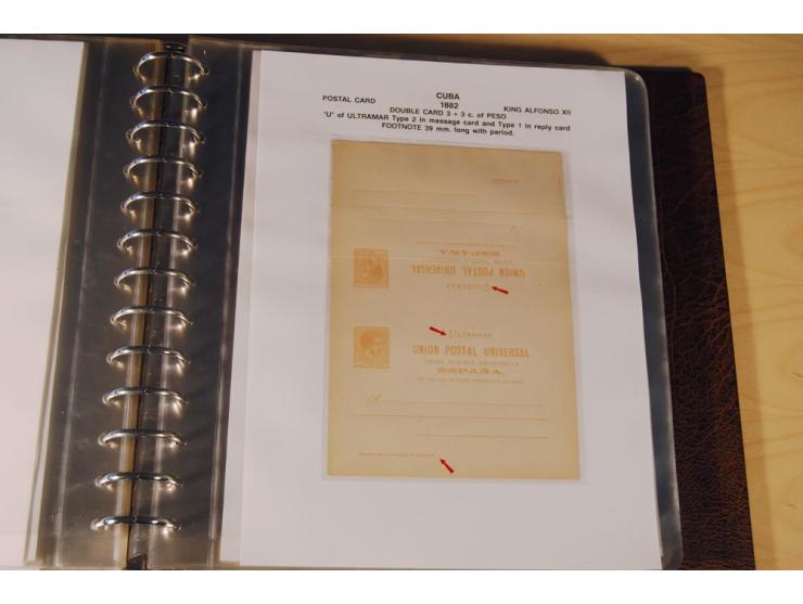 1878/98, spezialisierte Sammlung von ca. 150 ungebrauchten und 23 gebrauchten Ganzsachenkarten in 3 Alben, dabei interessante