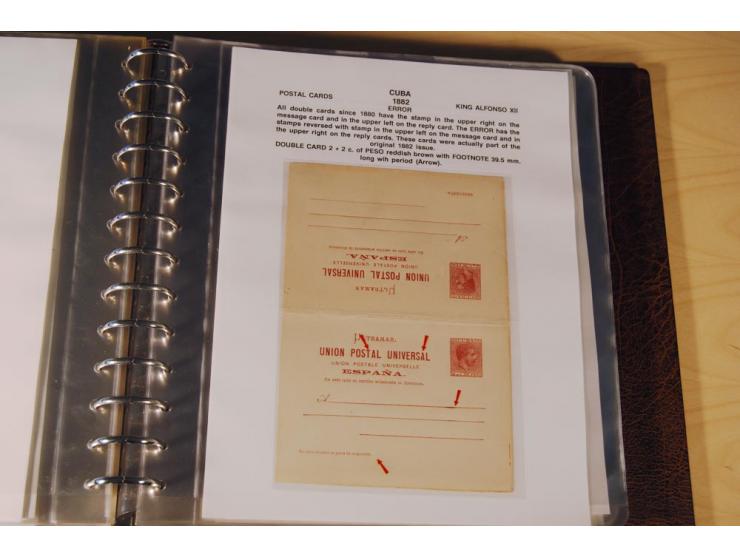 1878/98, spezialisierte Sammlung von ca. 150 ungebrauchten und 23 gebrauchten Ganzsachenkarten in 3 Alben, dabei interessante