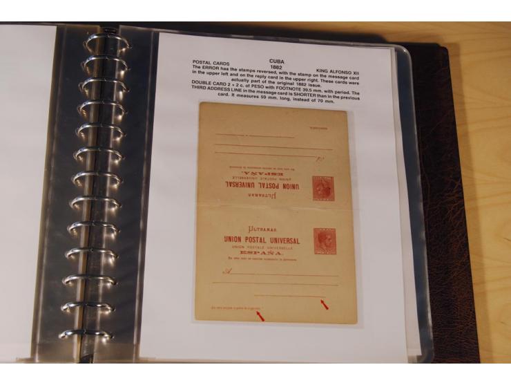 1878/98, spezialisierte Sammlung von ca. 150 ungebrauchten und 23 gebrauchten Ganzsachenkarten in 3 Alben, dabei interessante
