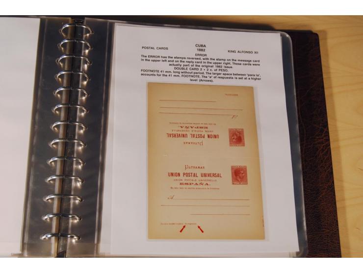 1878/98, spezialisierte Sammlung von ca. 150 ungebrauchten und 23 gebrauchten Ganzsachenkarten in 3 Alben, dabei interessante