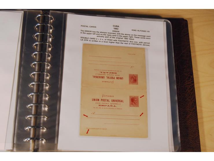 1878/98, spezialisierte Sammlung von ca. 150 ungebrauchten und 23 gebrauchten Ganzsachenkarten in 3 Alben, dabei interessante