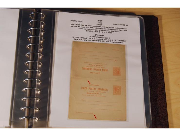 1878/98, spezialisierte Sammlung von ca. 150 ungebrauchten und 23 gebrauchten Ganzsachenkarten in 3 Alben, dabei interessante