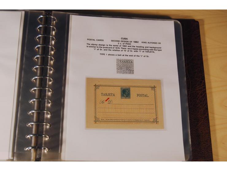 1878/98, spezialisierte Sammlung von ca. 150 ungebrauchten und 23 gebrauchten Ganzsachenkarten in 3 Alben, dabei interessante