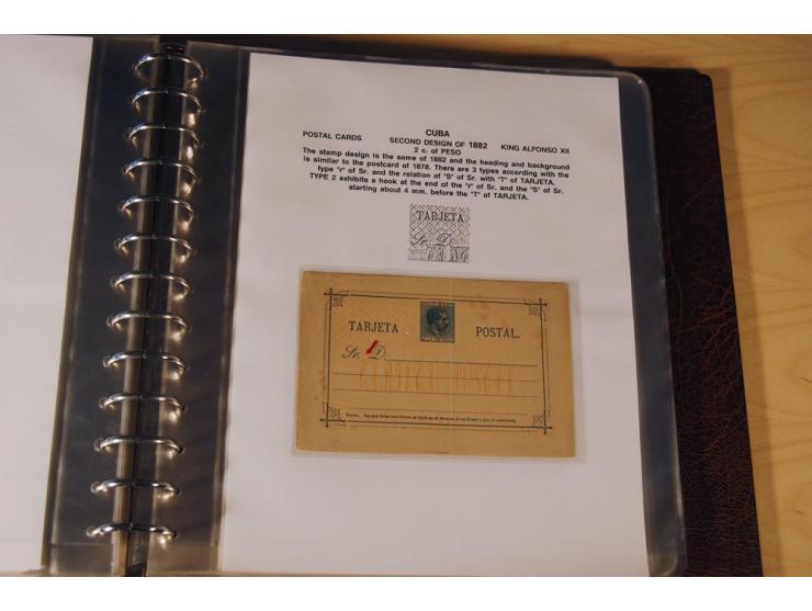 1878/98, spezialisierte Sammlung von ca. 150 ungebrauchten und 23 gebrauchten Ganzsachenkarten in 3 Alben, dabei interessante