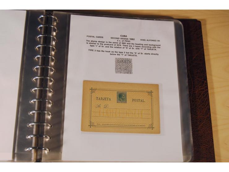 1878/98, spezialisierte Sammlung von ca. 150 ungebrauchten und 23 gebrauchten Ganzsachenkarten in 3 Alben, dabei interessante