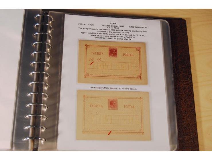1878/98, spezialisierte Sammlung von ca. 150 ungebrauchten und 23 gebrauchten Ganzsachenkarten in 3 Alben, dabei interessante