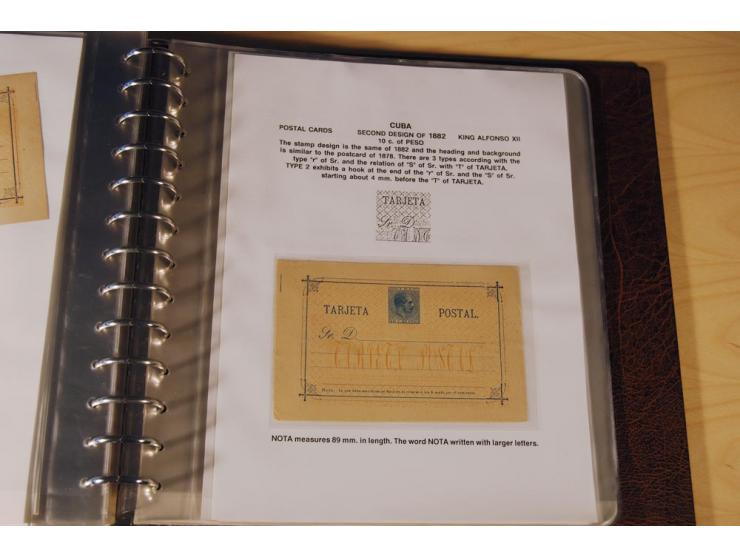 1878/98, spezialisierte Sammlung von ca. 150 ungebrauchten und 23 gebrauchten Ganzsachenkarten in 3 Alben, dabei interessante