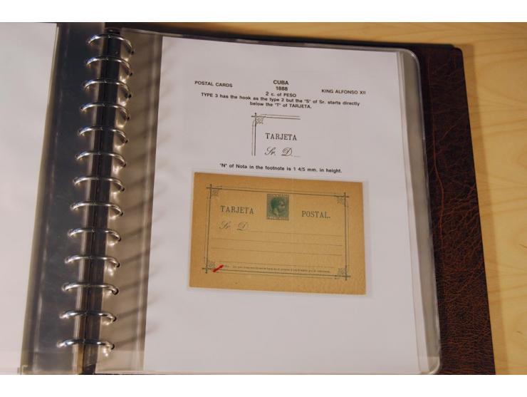 1878/98, spezialisierte Sammlung von ca. 150 ungebrauchten und 23 gebrauchten Ganzsachenkarten in 3 Alben, dabei interessante