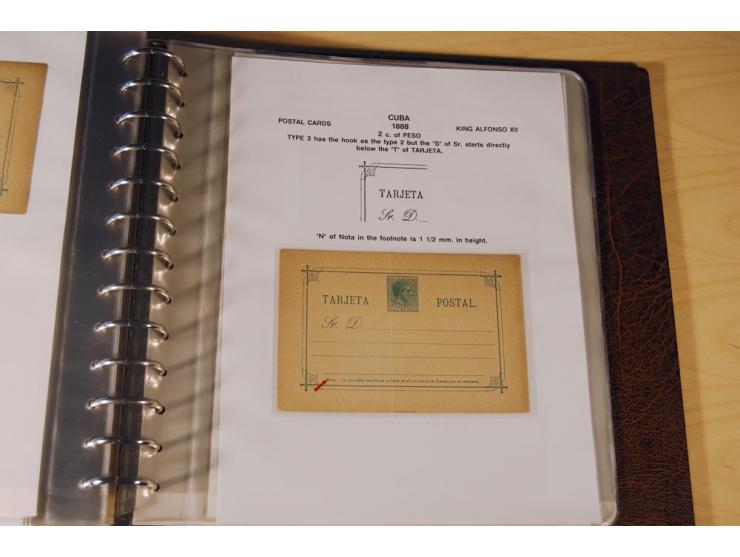1878/98, spezialisierte Sammlung von ca. 150 ungebrauchten und 23 gebrauchten Ganzsachenkarten in 3 Alben, dabei interessante