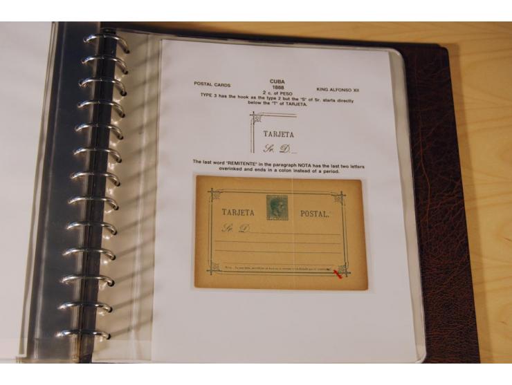 1878/98, spezialisierte Sammlung von ca. 150 ungebrauchten und 23 gebrauchten Ganzsachenkarten in 3 Alben, dabei interessante
