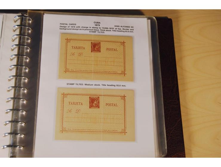 1878/98, spezialisierte Sammlung von ca. 150 ungebrauchten und 23 gebrauchten Ganzsachenkarten in 3 Alben, dabei interessante