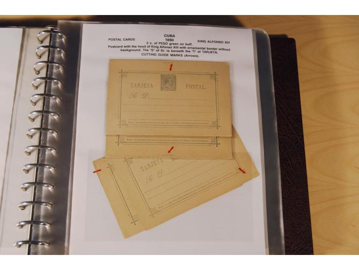 1878/98, spezialisierte Sammlung von ca. 150 ungebrauchten und 23 gebrauchten Ganzsachenkarten in 3 Alben, dabei interessante