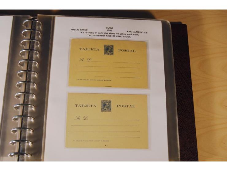 1878/98, spezialisierte Sammlung von ca. 150 ungebrauchten und 23 gebrauchten Ganzsachenkarten in 3 Alben, dabei interessante