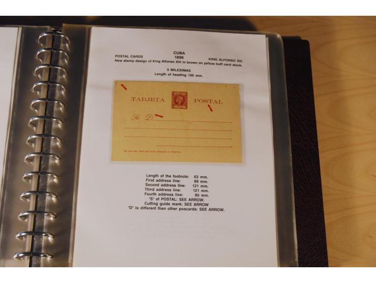 1878/98, spezialisierte Sammlung von ca. 150 ungebrauchten und 23 gebrauchten Ganzsachenkarten in 3 Alben, dabei interessante