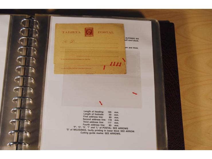 1878/98, spezialisierte Sammlung von ca. 150 ungebrauchten und 23 gebrauchten Ganzsachenkarten in 3 Alben, dabei interessante