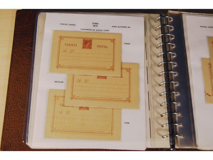 1878/98, spezialisierte Sammlung von ca. 150 ungebrauchten und 23 gebrauchten Ganzsachenkarten in 3 Alben, dabei interessante