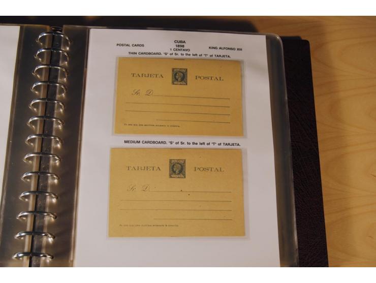 1878/98, spezialisierte Sammlung von ca. 150 ungebrauchten und 23 gebrauchten Ganzsachenkarten in 3 Alben, dabei interessante