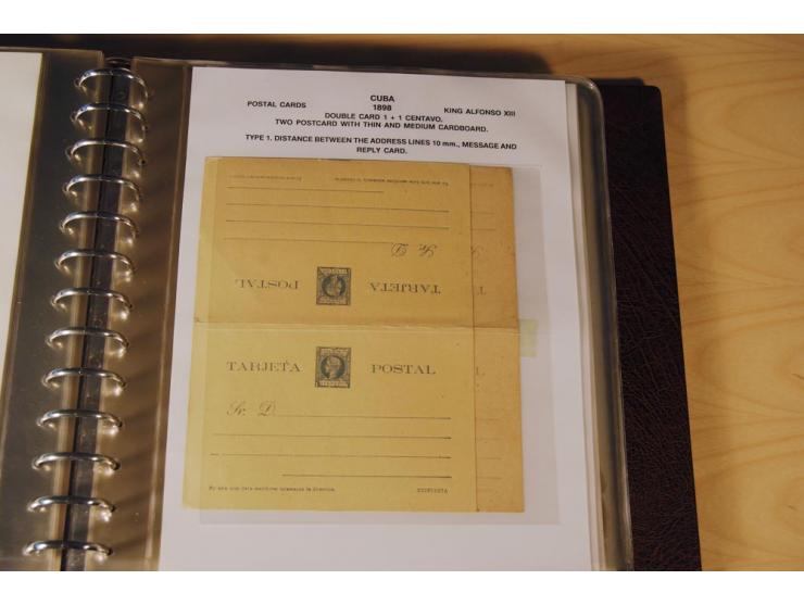1878/98, spezialisierte Sammlung von ca. 150 ungebrauchten und 23 gebrauchten Ganzsachenkarten in 3 Alben, dabei interessante