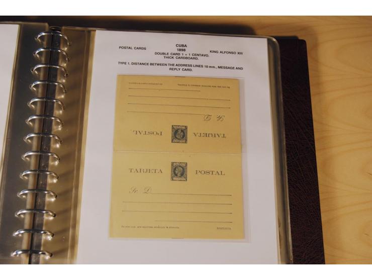 1878/98, spezialisierte Sammlung von ca. 150 ungebrauchten und 23 gebrauchten Ganzsachenkarten in 3 Alben, dabei interessante