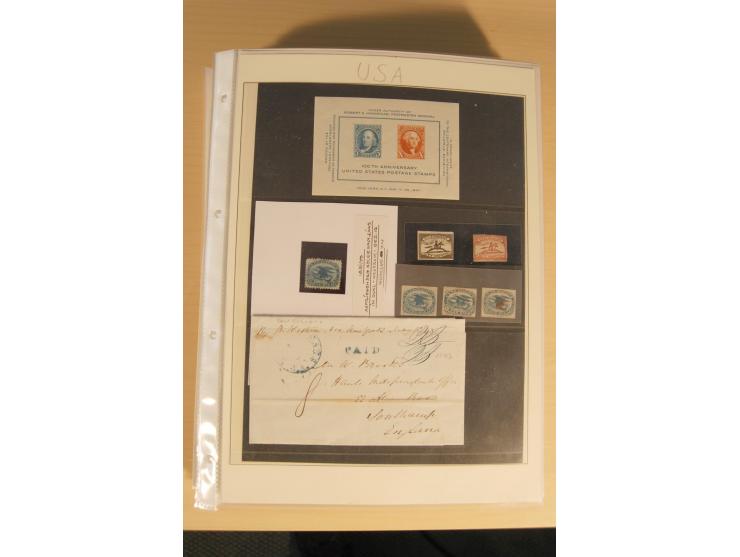 1847/93, gestempelte reichhaltige Sammlung mit Konföderierten Staaten sowie einer ganzen Reihe von zum Teil interessanten Bri