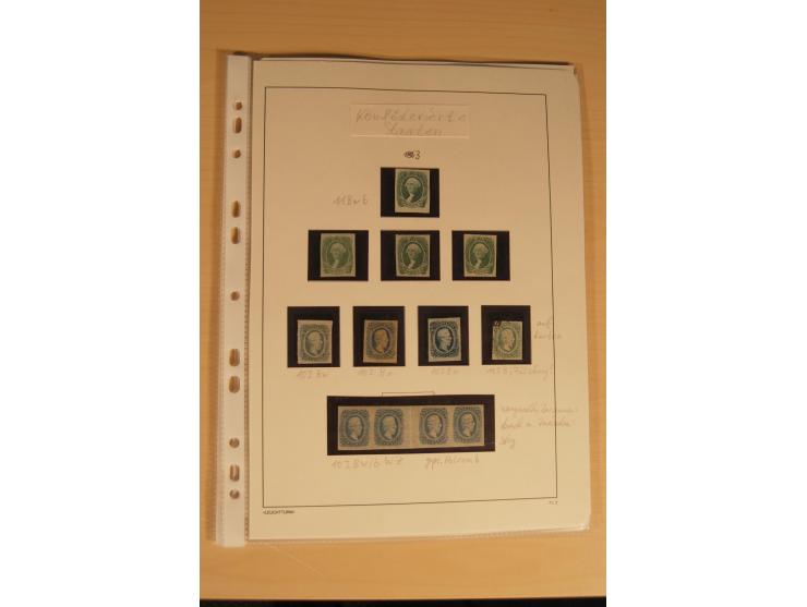 1847/93, gestempelte reichhaltige Sammlung mit Konföderierten Staaten sowie einer ganzen Reihe von zum Teil interessanten Bri
