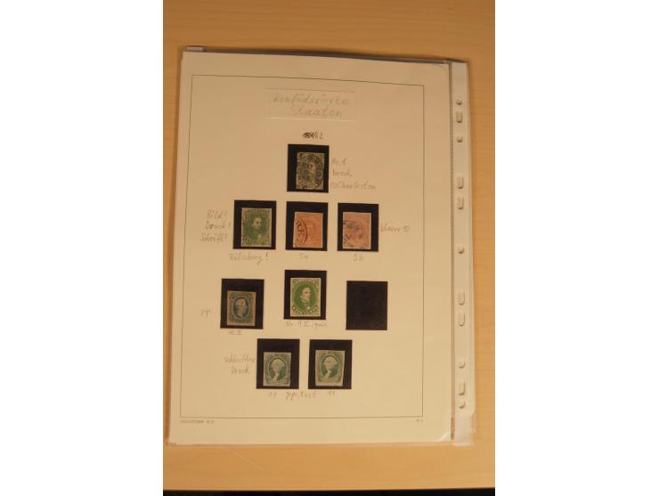 1847/93, gestempelte reichhaltige Sammlung mit Konföderierten Staaten sowie einer ganzen Reihe von zum Teil interessanten Bri