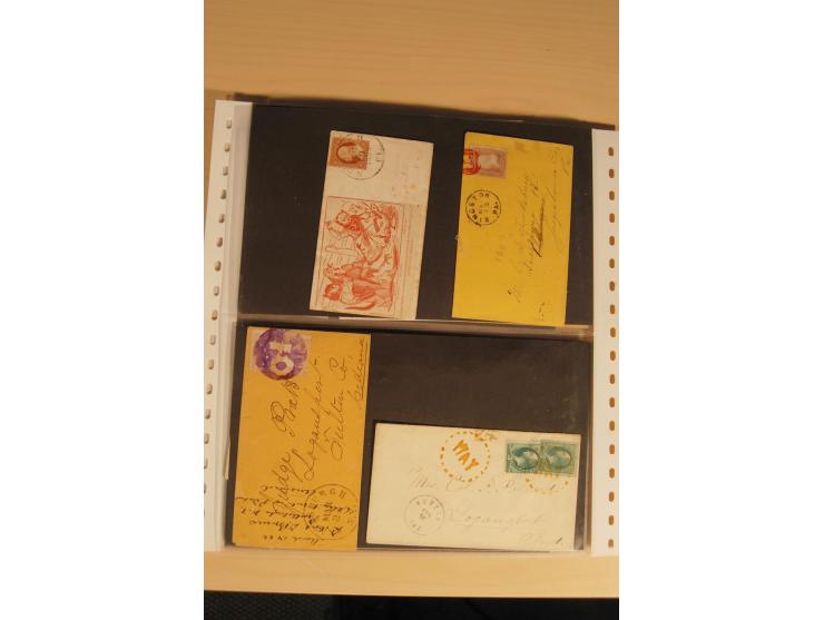 1847/93, gestempelte reichhaltige Sammlung mit Konföderierten Staaten sowie einer ganzen Reihe von zum Teil interessanten Bri