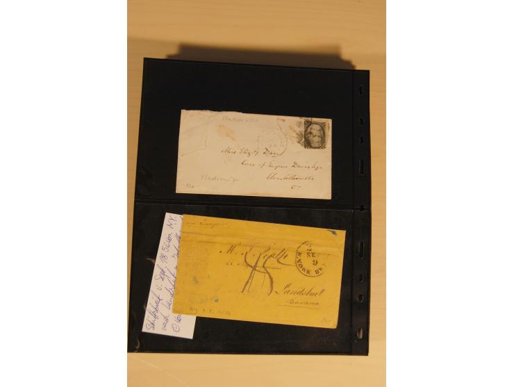 1847/93, gestempelte reichhaltige Sammlung mit Konföderierten Staaten sowie einer ganzen Reihe von zum Teil interessanten Bri