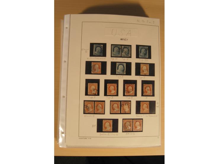 1847/93, gestempelte reichhaltige Sammlung mit Konföderierten Staaten sowie einer ganzen Reihe von zum Teil interessanten Bri