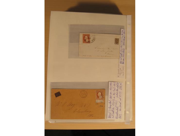 1847/93, gestempelte reichhaltige Sammlung mit Konföderierten Staaten sowie einer ganzen Reihe von zum Teil interessanten Bri