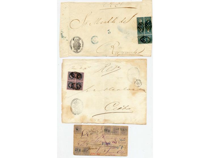 1864/90 ca., 9 Briefe und Vorderseiten mit guten Frankaturen, dazu Spanien Nr. 65 mit stummen Stempeln von Puerto Rico
