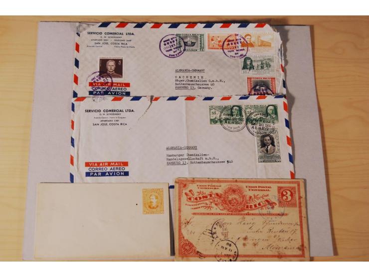 1890/1975, Posten Briefe, Karten u. Ganzsachen von Costa Rica (177), Dominikanische Republik (171) und El Salvador (227), mei