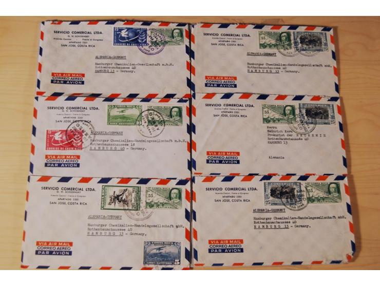 1890/1975, Posten Briefe, Karten u. Ganzsachen von Costa Rica (177), Dominikanische Republik (171) und El Salvador (227), mei