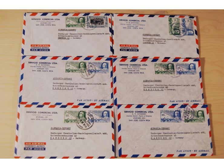 1890/1975, Posten Briefe, Karten u. Ganzsachen von Costa Rica (177), Dominikanische Republik (171) und El Salvador (227), mei
