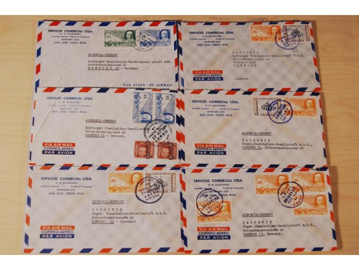 1890/1975, Posten Briefe, Karten u. Ganzsachen von Costa Rica (177), Dominikanische Republik (171) und El Salvador (227), mei