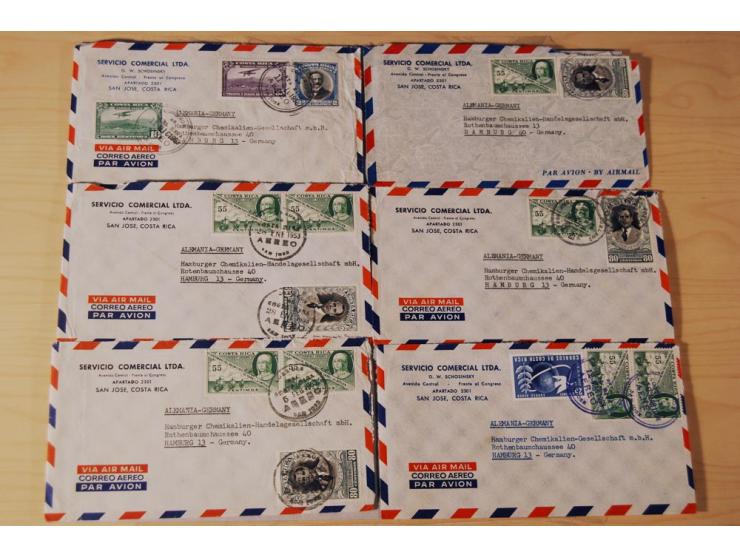 1890/1975, Posten Briefe, Karten u. Ganzsachen von Costa Rica (177), Dominikanische Republik (171) und El Salvador (227), mei