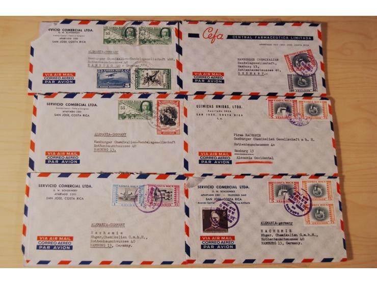 1890/1975, Posten Briefe, Karten u. Ganzsachen von Costa Rica (177), Dominikanische Republik (171) und El Salvador (227), mei