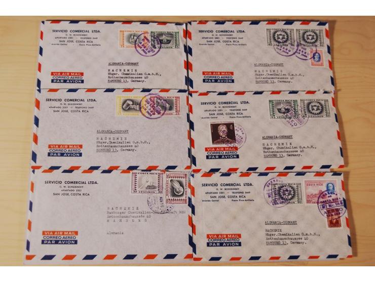 1890/1975, Posten Briefe, Karten u. Ganzsachen von Costa Rica (177), Dominikanische Republik (171) und El Salvador (227), mei