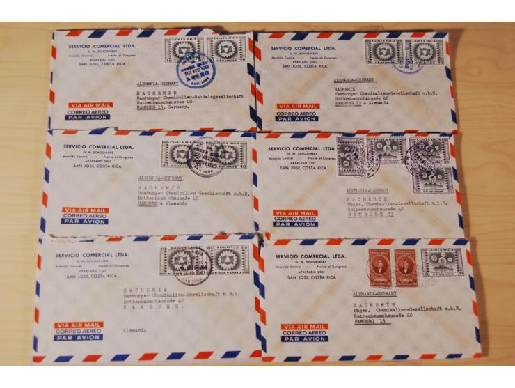 1890/1975, Posten Briefe, Karten u. Ganzsachen von Costa Rica (177), Dominikanische Republik (171) und El Salvador (227), mei
