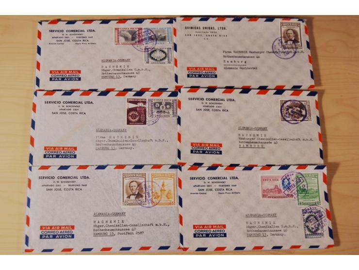 1890/1975, Posten Briefe, Karten u. Ganzsachen von Costa Rica (177), Dominikanische Republik (171) und El Salvador (227), mei
