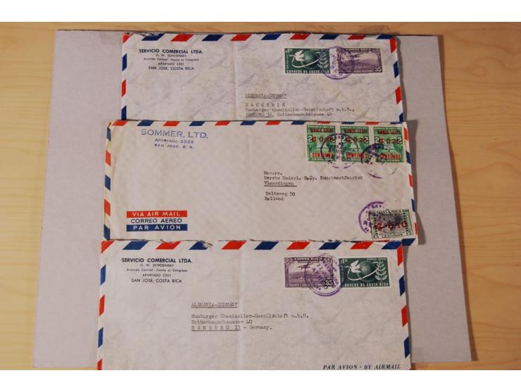 1890/1975, Posten Briefe, Karten u. Ganzsachen von Costa Rica (177), Dominikanische Republik (171) und El Salvador (227), mei