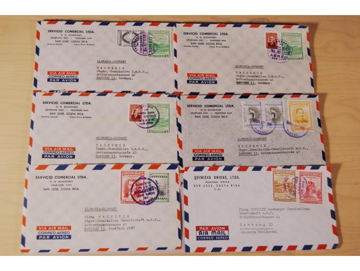 1890/1975, Posten Briefe, Karten u. Ganzsachen von Costa Rica (177), Dominikanische Republik (171) und El Salvador (227), mei